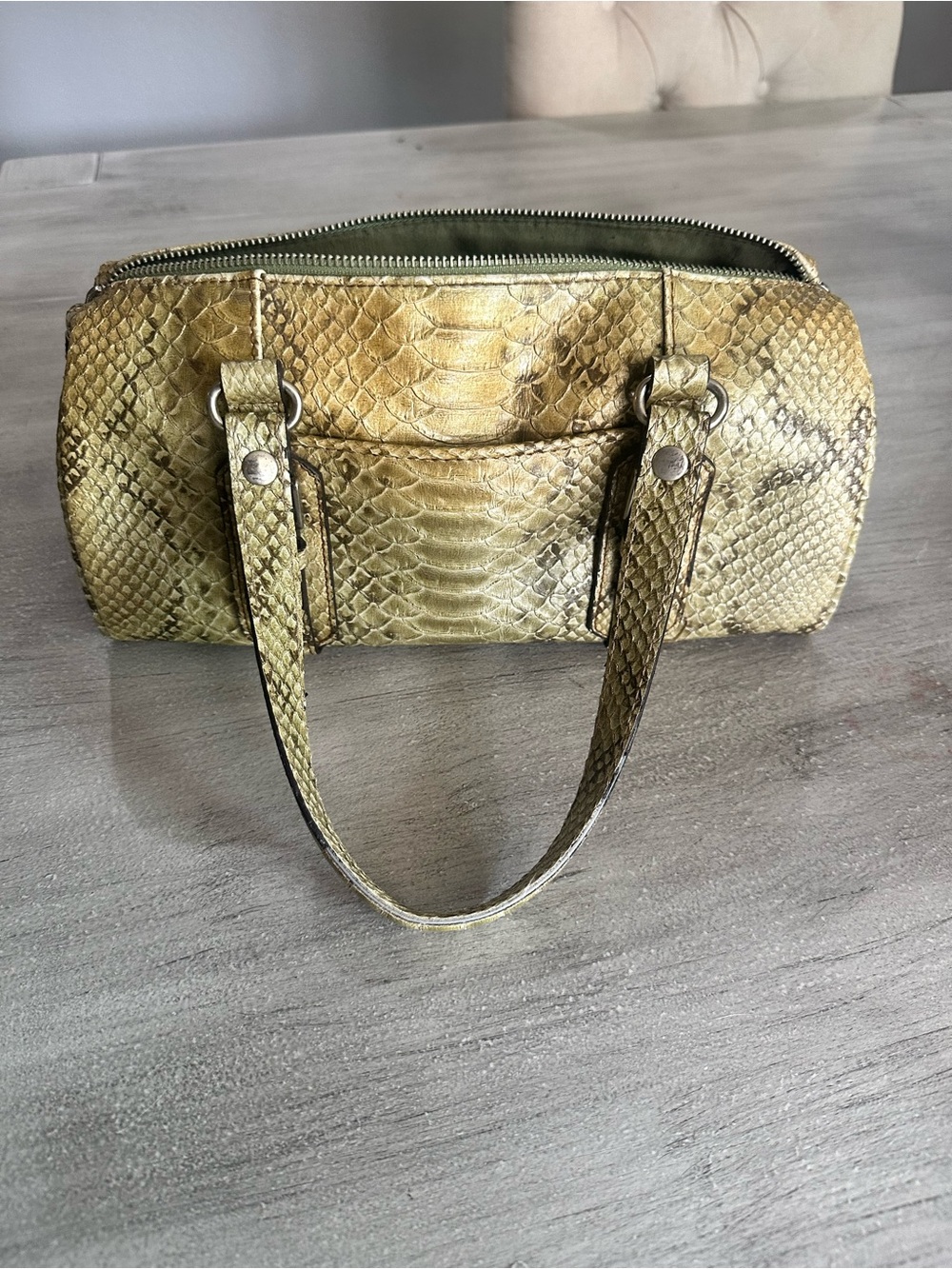 Liz Claiborne Metallic Gold Snake-Embossed Shoulder Bag